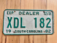 1982 South Carolina Dealer License Plate picture