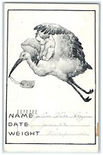 1914 Stork Delivering Baby Wichita Kansas KS Posted Antique Postcard picture