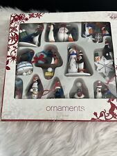 Target Wooden Snowman Ornament Collection Set New In Box 2006 picture