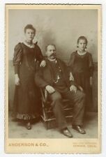 Cabinet Photo-Denver, Man Sitting, Moustache, Lady & Older Girl-Anderson Studio  picture