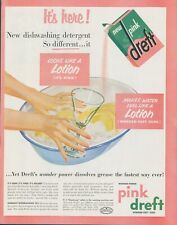 1955 Pink Dreft Dishwashing Liquid Like Lotion Wine Glass Vintage Print Ad LHJ4 picture