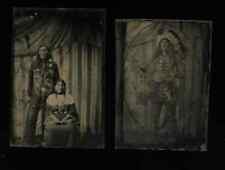 two antique tintype photos of american indians / native americans picture