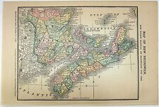 Original 1885 Railroad Map of New Brunswick, Canada by Rand McNally. Antique picture