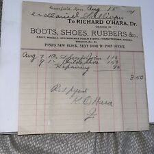 1884 Richard O’Hara Boot Shoes Letterhead Invoice Pond’s New Block Greenfield MA picture