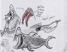 El Superbeasto El Gato Vampire Shark Original Art Pencils Pen Rough Comp picture