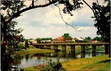 Scenic View Front Street Cane River Bridge Natchitoches Louisiana Postcard UNP picture
