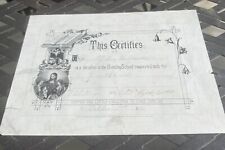 Antique 1873  Sunday School Certificate Distressed Rare picture