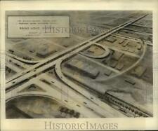 1949 Press Photo Artists' drawing South Broad Overpass from Erato to Gravier picture