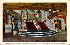 Linen Postcard Grand Stairway at Aragon The Wonder Ballroom in Chicago, Illinois picture