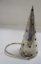 Vintage Silverplate Cone Shape Candle Holder? Cut Out Star Design picture