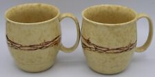 Cowboy Living Barb Wire Collection Set of 2 Coffee Mug/ Cups Eve Armson picture