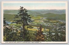 Postcard View Looking West Mt. Wantastiquet Brattleboro Vermont ca.1920s picture