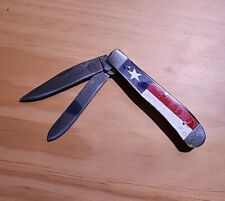 Circle SH Cutlery Acrylic Texas Flag Print Trapper Knife OK314 picture