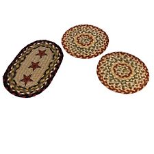 Braided Trivets Lot of 3 Two Circular One Oval with Stars Stencil picture