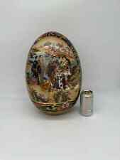 Vintage Japanese satsuma egg- HUGE. 16.5” height. Gold gilding picture