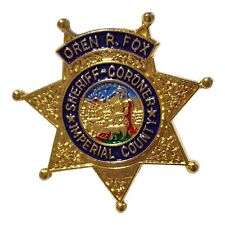 Vintage Imperial County Sheriff Oren Fox Gold Star Lapel Pin Sheriff's Office picture