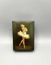 Vintage Fedoskino USSR 1963 Hand Painted Papier Lacquer Ballerina Box Signed picture