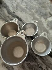 4 Vintage Ekco Aluminum Measuring Cups Nesting- 1 Cup -1/2 Cup- 1/3 Cup- 1/4 Cup picture