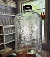 Fancy Antique Pictorial Refrigerator Water Bottle Embossed 1930s Original Lid picture