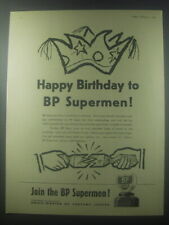 1954 BP Super Petrol Ad - Happy birthday to BP Supermen picture