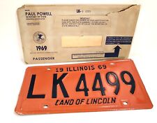 Vintage New 1969 Illinois License Plate Tag W/ Original Envelope Just One Nice picture