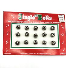 Vintage Christmas Jingle Bells 15 On Card Brass Metal Criterion Bell USA Crafts picture