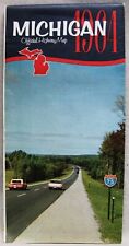 STATE OF MICHIGAN OFFICIAL GOVERNMENT HIGHWAY ROAD MAP 1964 VINTAGE AUTO TRAVEL picture