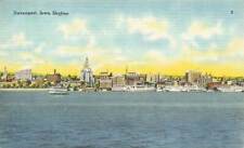 c1940 Skyline Waterfront Paddle Boats Ferry Davenport Iowa IA P377 picture