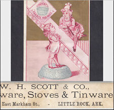 Little Rock Arkansas 1800's WH Scott Hardware Store Granite Iron Ware Trade Card picture