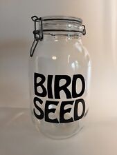 Vintage Triomphe France Glass Bird Seed Canister picture