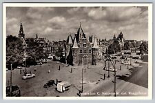 RPPC Amsterdam C. Nieuwmarkt with Waaggebouw Postcard - C9 picture