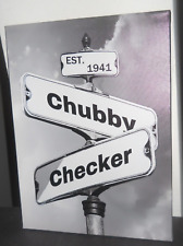 Chubby Checker  Black & White Framed Canvas Street Sign Picture 15.5 