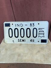 Indiana BMV 1983 Display License Plate 00000 Farm Semi 48 picture