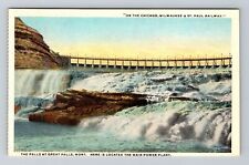 MT-Montana, The Falls At Great Falls, Vintage Postcard picture