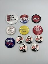 Vintage Lot of 12 Anti-Bush Anti-Reagan Pins Pinback Anti-Republican Democrats picture