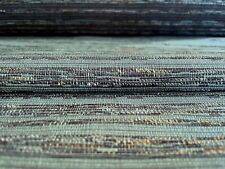 7 yds Bernhardt Mid Century Modern Tweed Stripe Lake Blue Upholstery Fabric FX picture