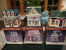 Vintage Coca Cola Canister Collection 1997 Set of 3 Soda Barber Shop Variety Sto picture