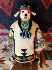Rare Zuni White Kianakwe Kachina Doll Native American Vintage 1920’s Turquoise picture
