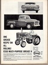 1957 Print Ad Esso Farm Products Tractor, Pickup Truck, Car picture