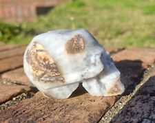 Natural Crystal Cluster Quartz Specimen Stone Hand-Carved Skull Face / Head picture