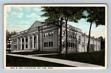 Bay View MI, John M Hall Auditorium, Michigan Vintage Postcard picture