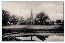 1906 Church from the Fields Weybridge England Silverette Tuck Art Postcard picture