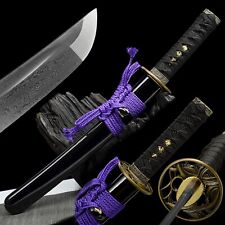 21''Tanto Sharp Mini Katana Damascus Folded Steel Japanese Samurai Short Swords picture