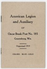 Grantsburg Wisconsin American Legion Post orig 1931-1932 program schedule picture
