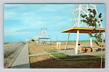 TX-Texas, Roadside Park Tables Shaded By Oil Derricks, Antique Vintage Postcard picture