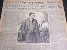 1928 NOV 11 NEW YORK TIMES SPECIAL FEATURES HOW HOOVER WILL TACKLE JOB - NT 6925 picture