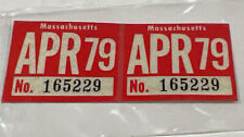 2 1979 Massachusetts Original Unused License Plate Expiration Stickers picture
