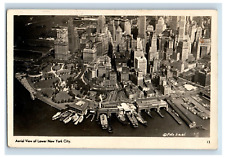 C. 1910s-20s Ariel View Of Lower New York City RPPC  Postcard P1E picture