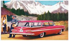 1959 Chevrolet NOMAD Station Wagon: Vintage Dealer Promo Postcard UNUSED VG+/Ex picture