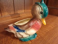 Gorgeous Vintage Royal Copley Duck Planter Vase Colorful Art Pottery 8